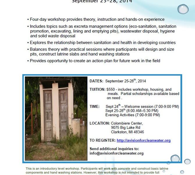 Sanitation Workshop 2014 Flyer