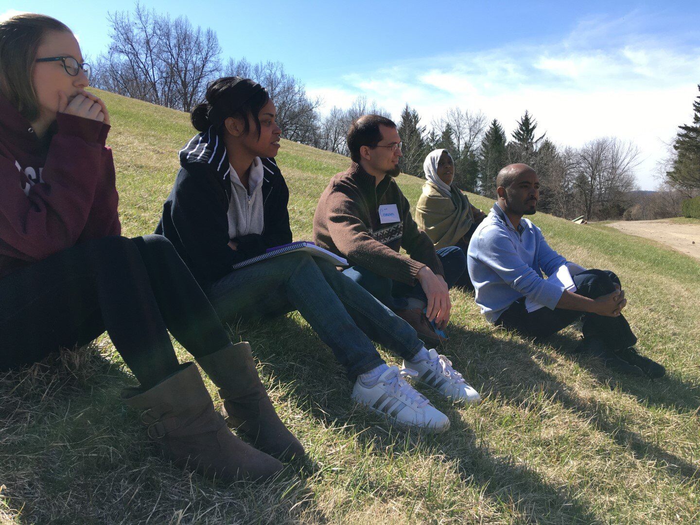 The weather was great on the last day, so we moved the classroom outside.